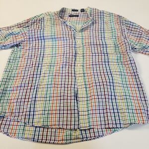 Multicolor stripe Van Heusen short sleeve button down dress shirt size 2xl